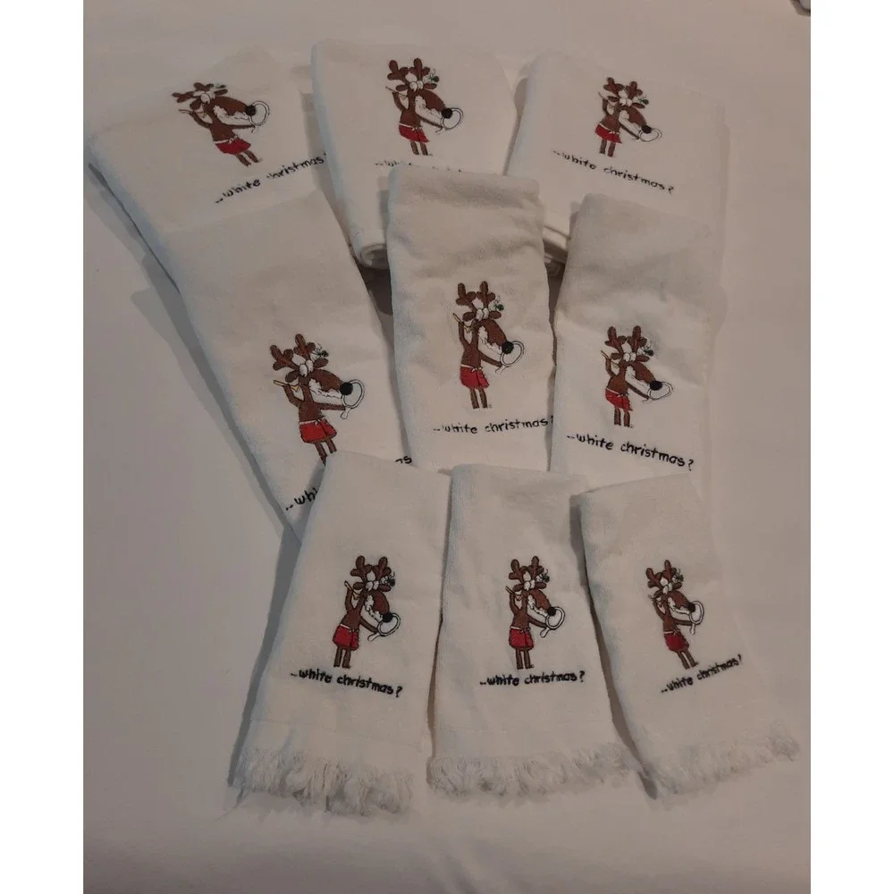 Christmas Towels Shaving Reindeer Grand Prix by Avanti 3 bath 3 hand 3 wash